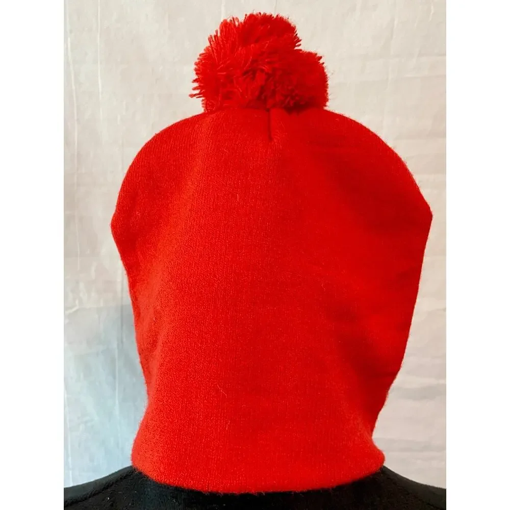 Sesame Street Elmo Youth Beanie Hat Red Knit With Pom Pom
